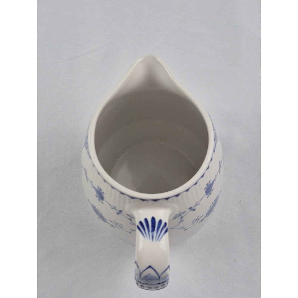 Furnivals Denmark Blue & White Ironstone Creamer Pitcher England Vintage Milk - Picture 4 of 9